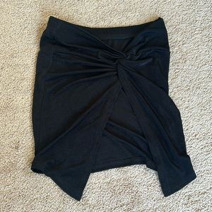 Black mini slit skirt